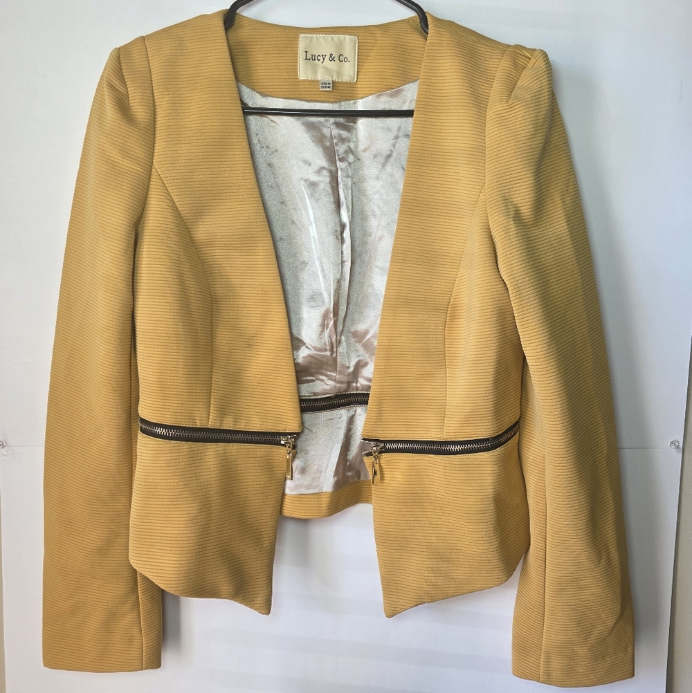 Lucy And Co Women's Mustard Yellow Blazer Jacket  Size M